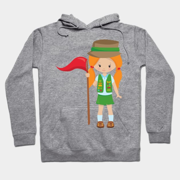 Girl Scout, Cute Girl, Little Girl, Orange Hair Hoodie by Jelena Dunčević